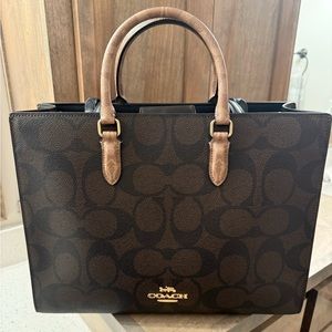 Coach Maggie Brown and Black Signature Tote